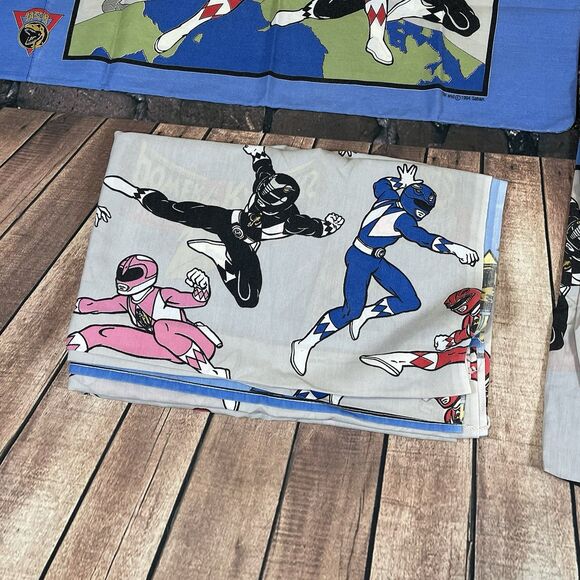 Vintage Mighty Morphin Power Rangers Bedding Saban 1994 Twin Bed 90s Set - Picture 2 of 9